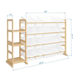 Etitlly storage with 12 small bins for blocks and art supplies