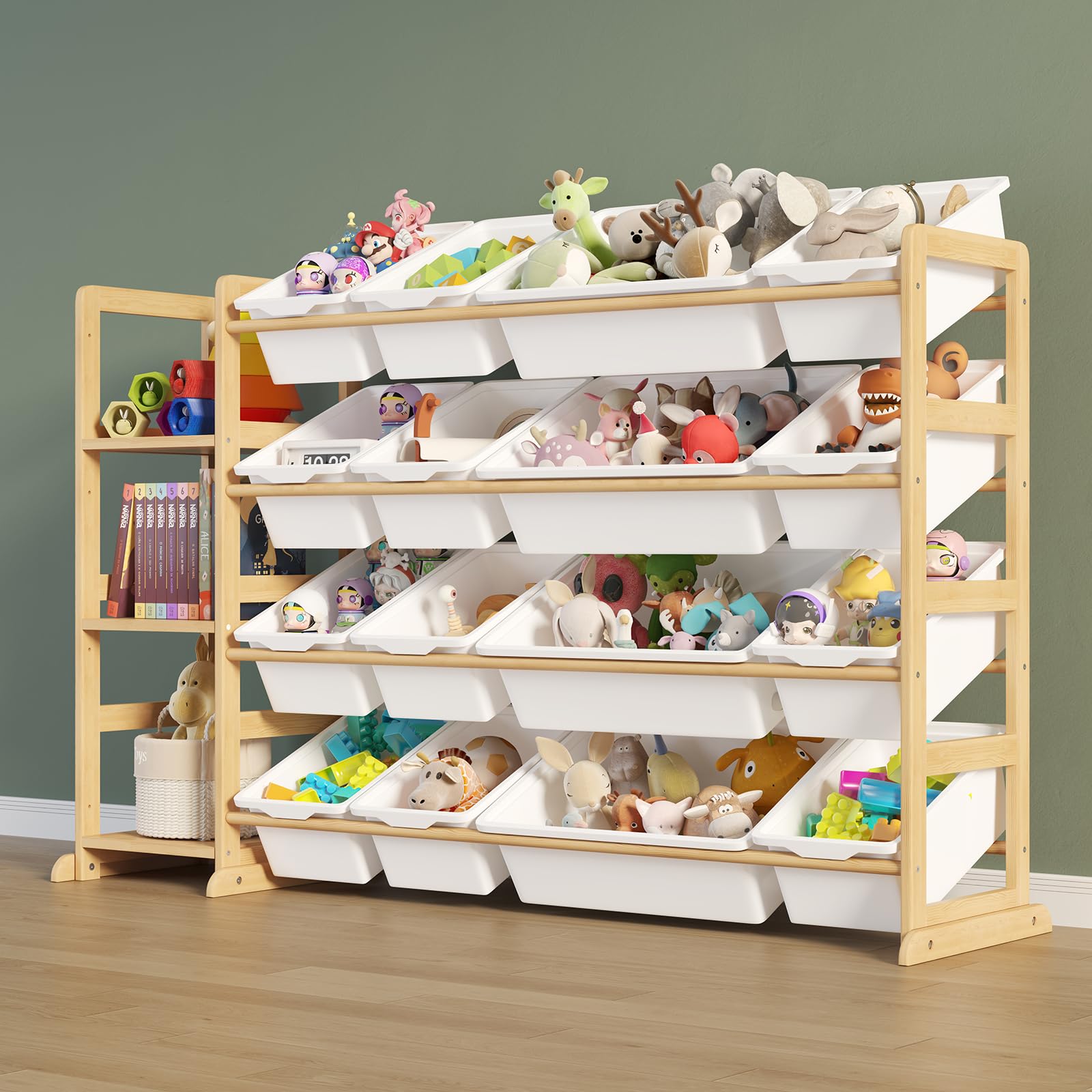 Etitlly toy storage with 16-cell design for neat toy organization