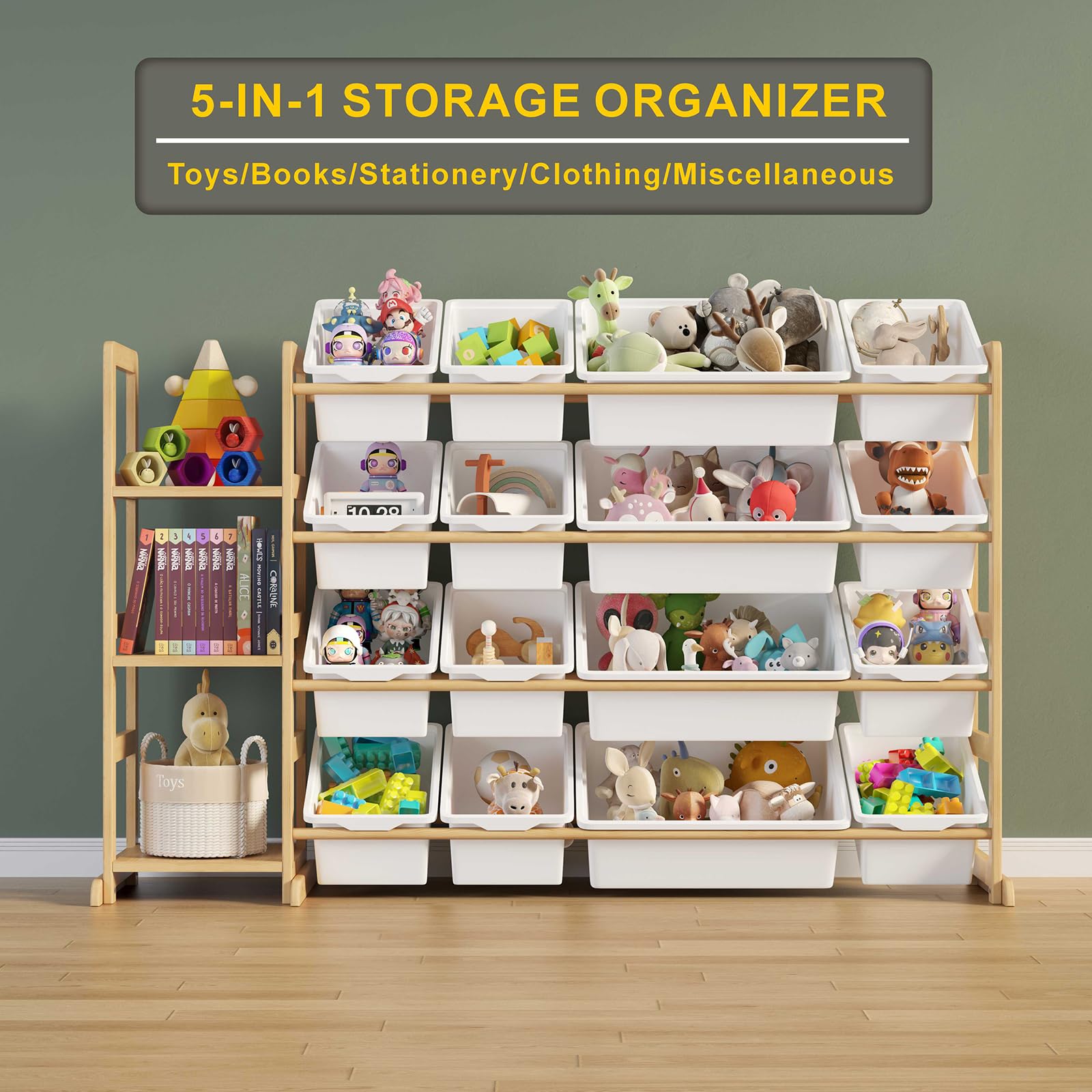 Etitlly pine wood assembly for sturdy, durable storage