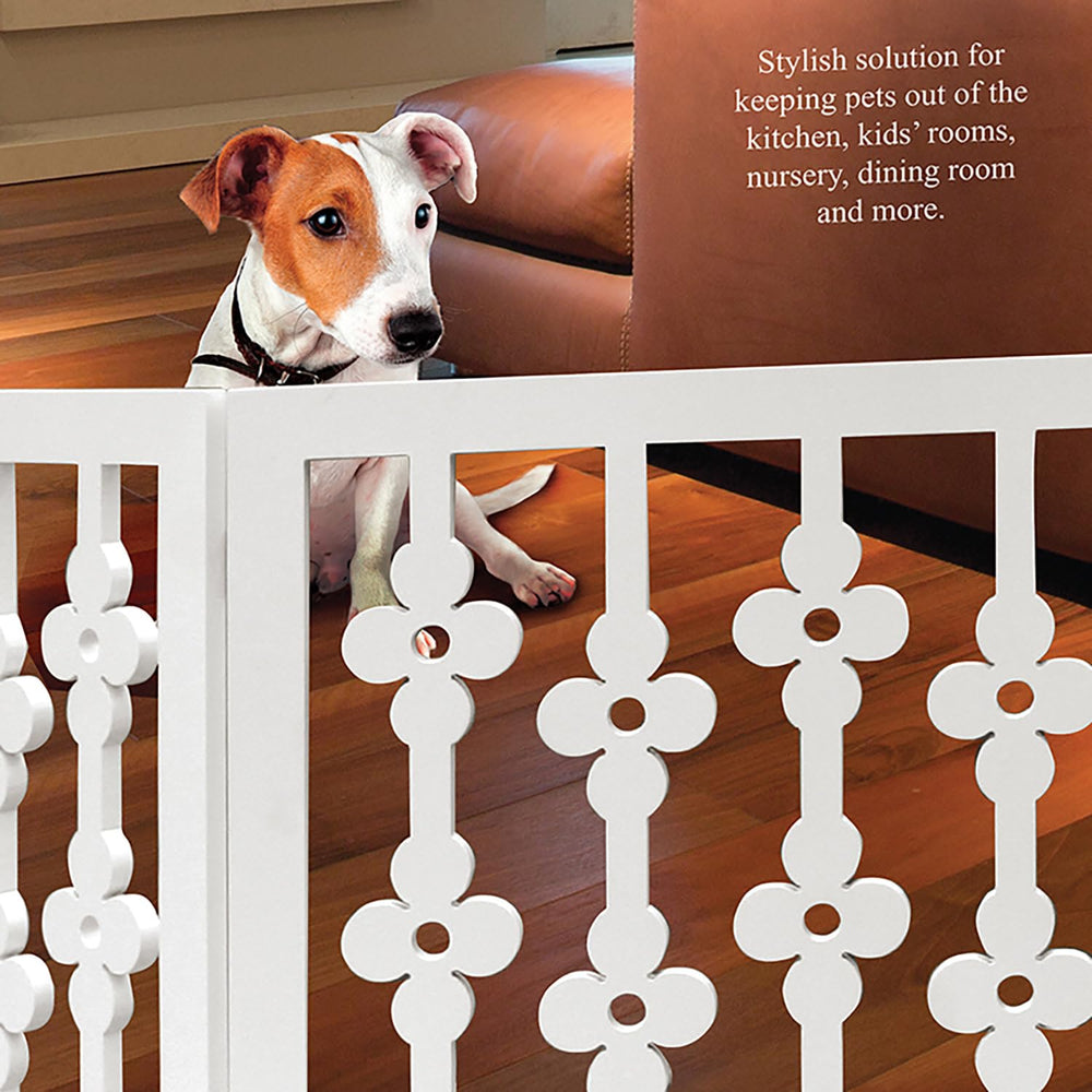 Etna Designer gate complements interiors while keeping pets nearby