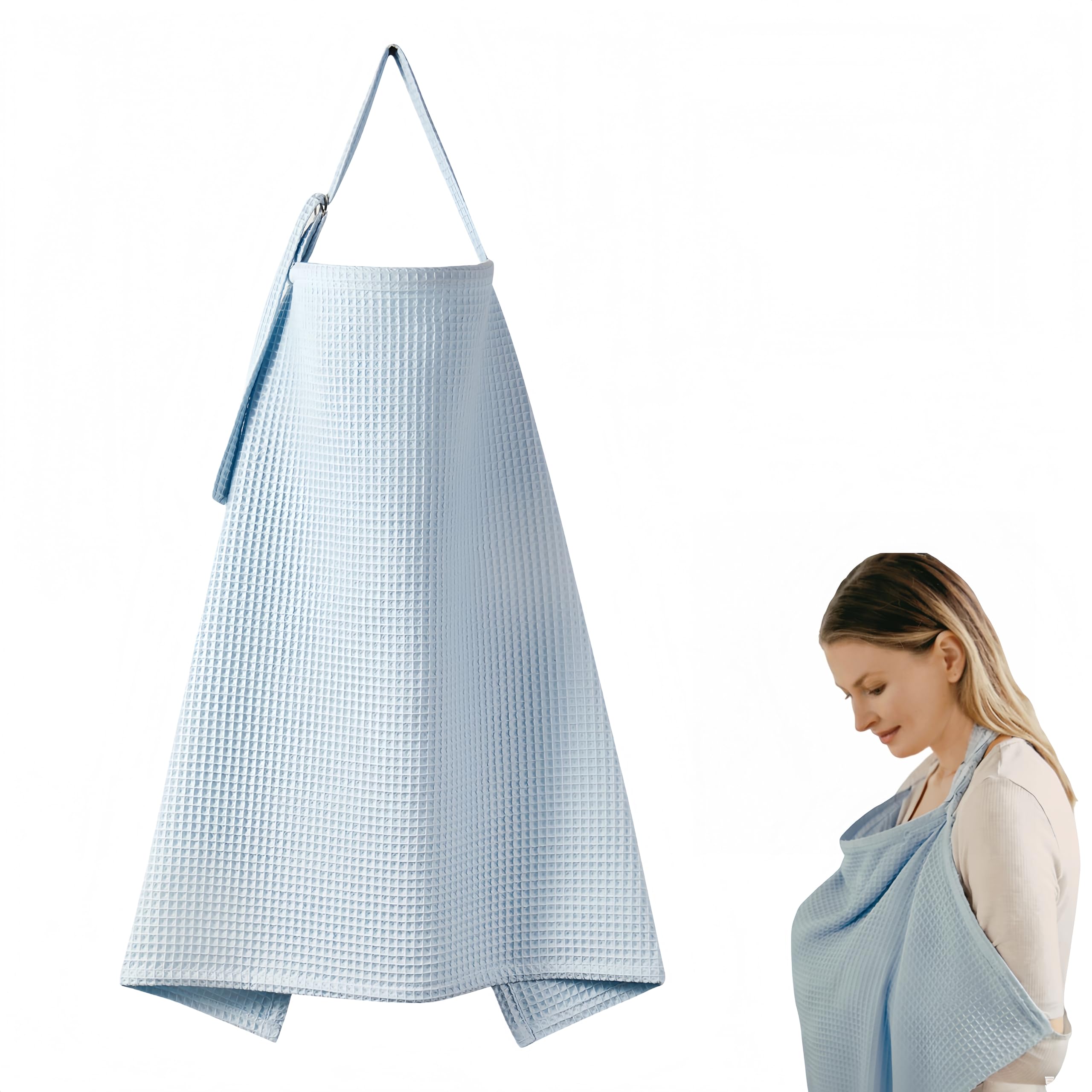 ETOFIXEE waffle weave nursing cover in 30x36 inches offers privacy while feeding.