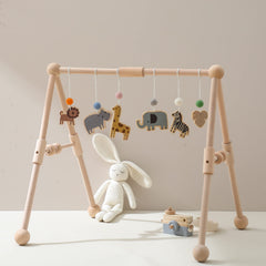 Etucdose wooden baby gym elephant toy boosts hand-eye coordination during tummy time