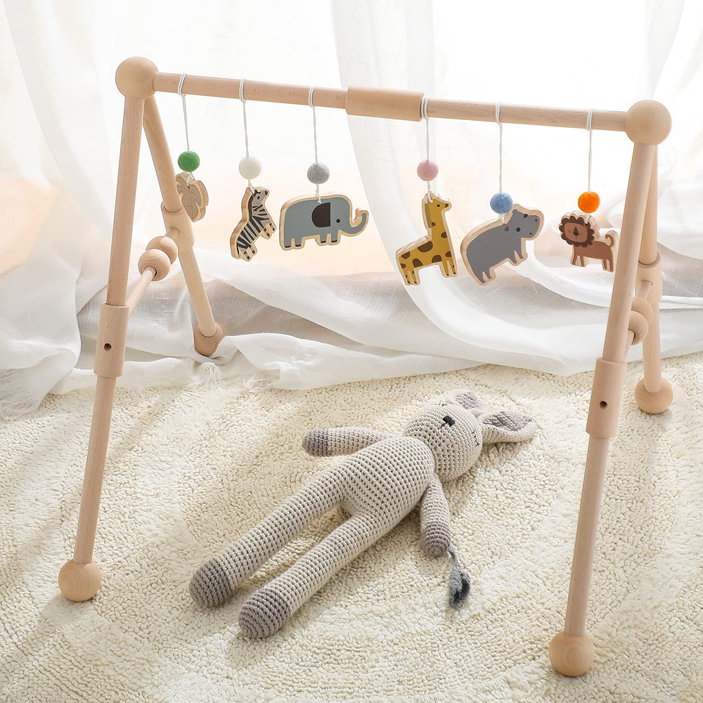 Etucdose wooden baby gym leaf toy adds color variety for exploration