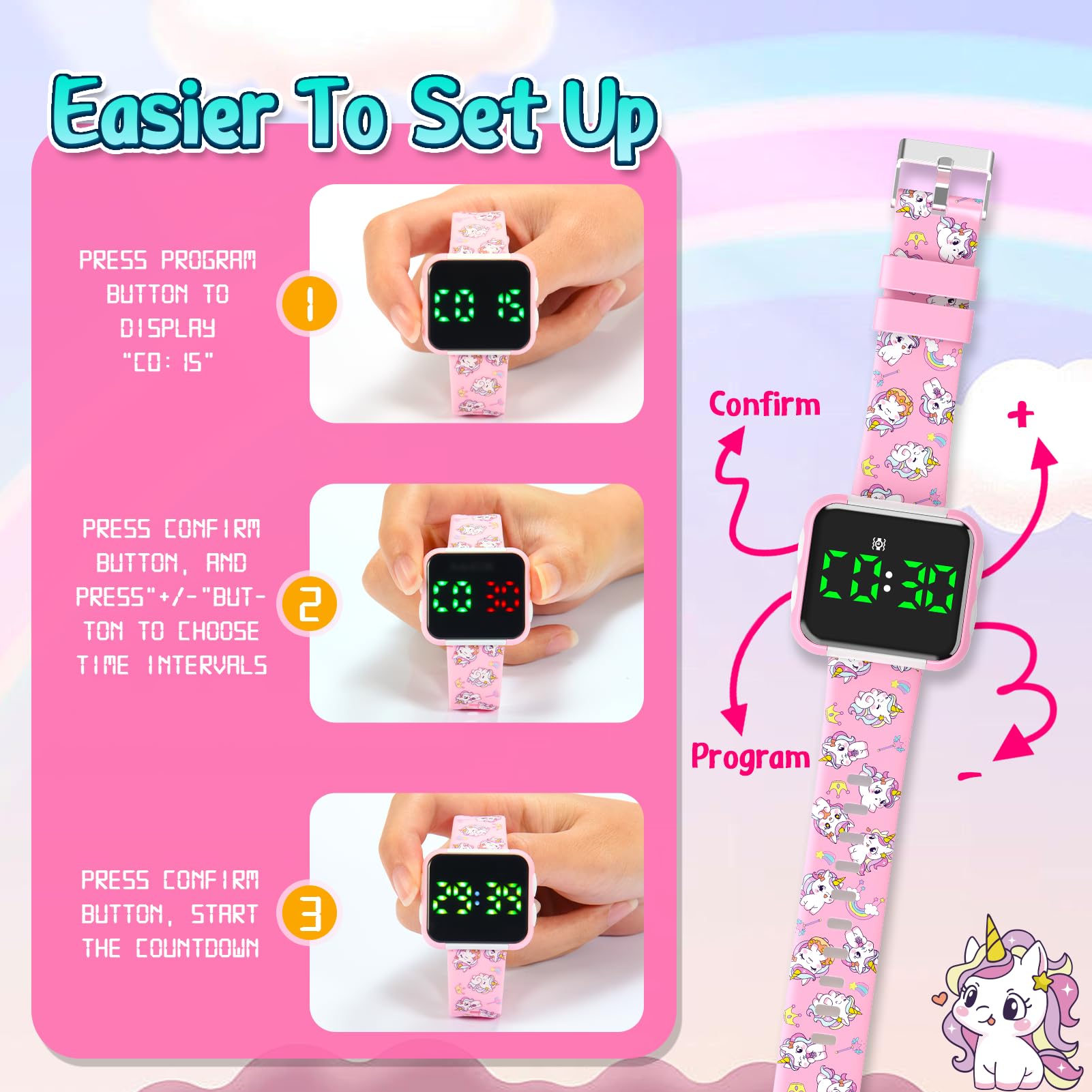 Etuwoe three-reminders highlight daytime music option for potty cues.