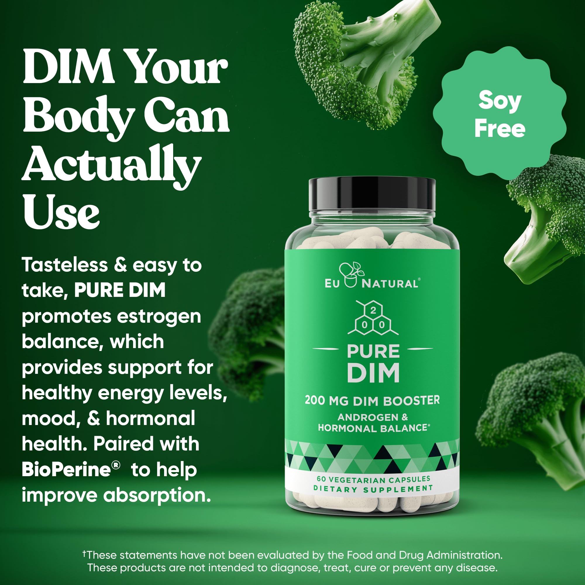 Eu Natural DIM bottle close-up illustrating bioavailability feature