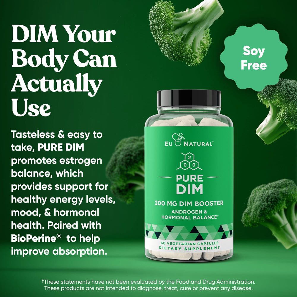 Eu Natural DIM bottle close-up illustrating bioavailability feature