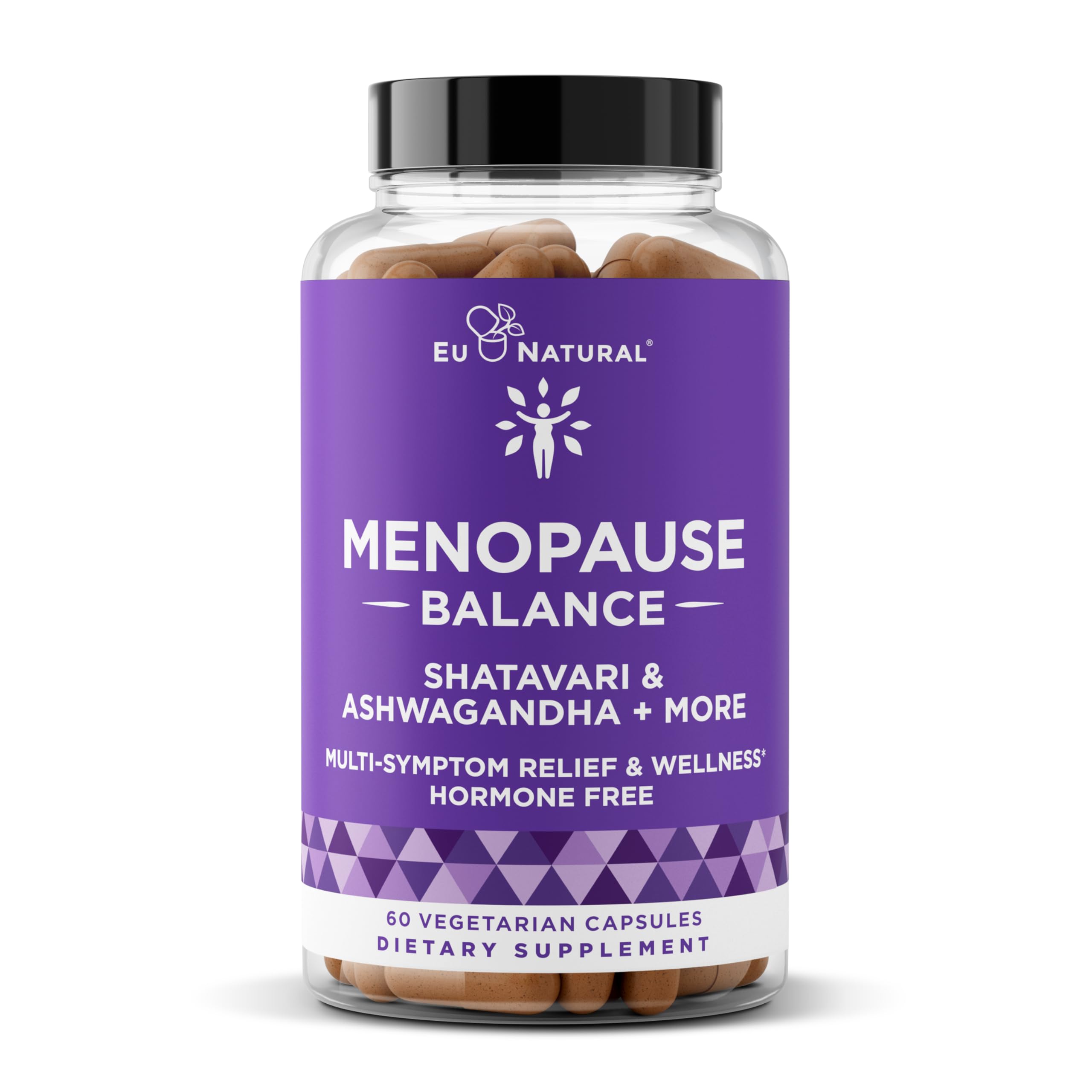 Eu Natural Menopause Balance bottle shown for daily multi-symptom support