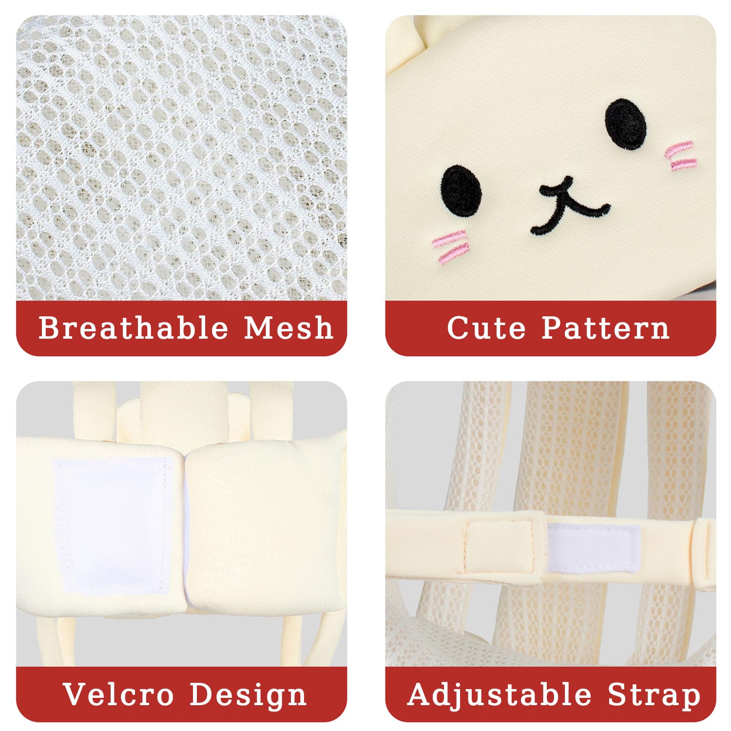 Eubeneortho bunny-pattern helmet adds cute appeal for both genders.