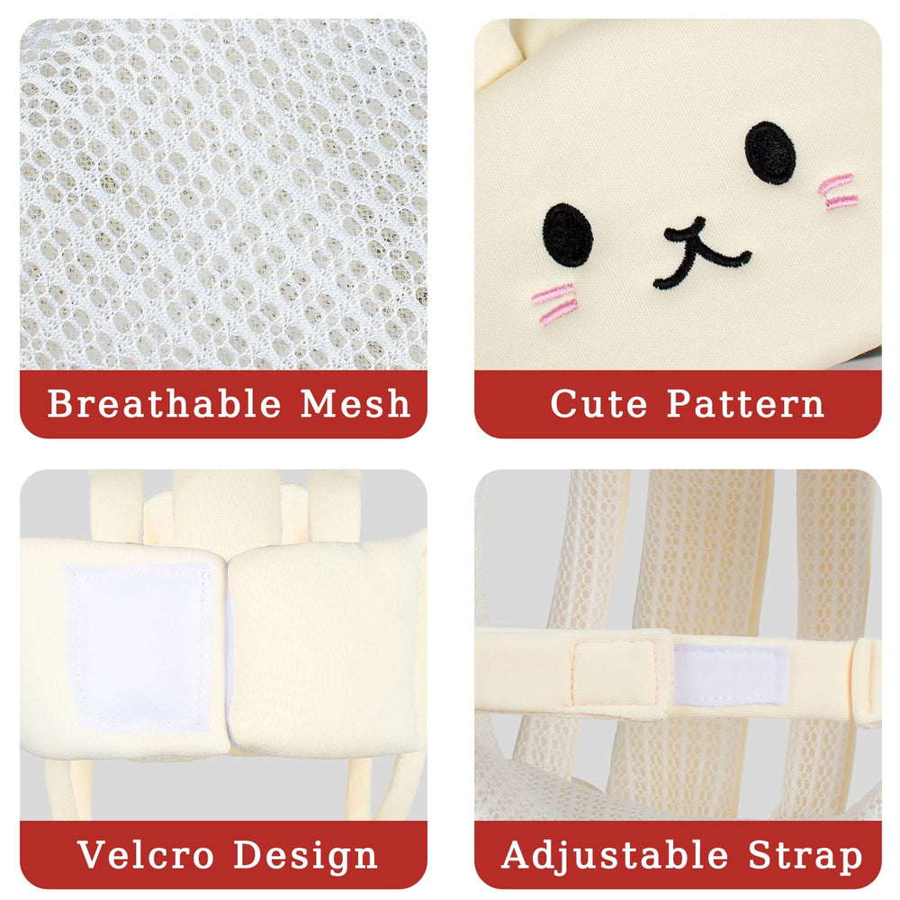 Eubeneortho bunny-pattern helmet adds cute appeal for both genders.