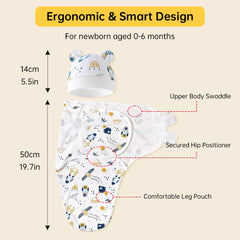 EUBUY newborn swaddle in soft cotton highlights gentle, skin-friendly fabric.