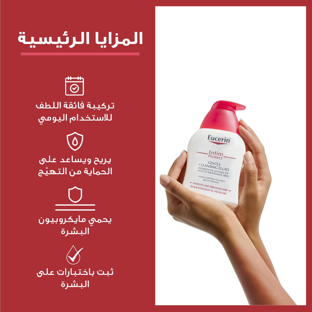 Eucerin Intim-Protect packshot emphasizing compact 250 ml bottle