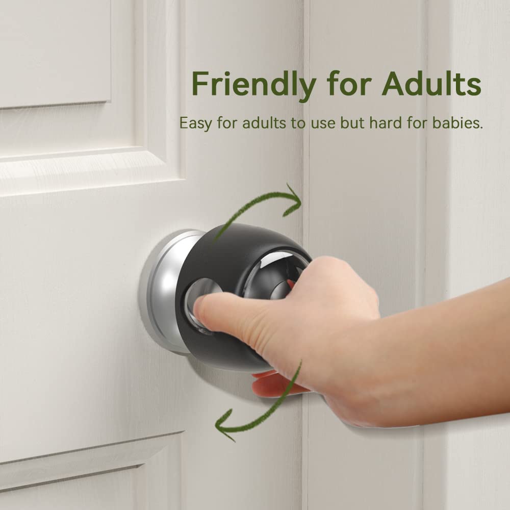 EUDEMON clear door knob cover closeup highlighting transparent protection.