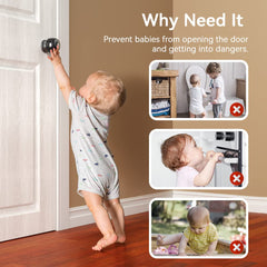 EUDEMON door knob cover installation shown, easy for adults, no tools.