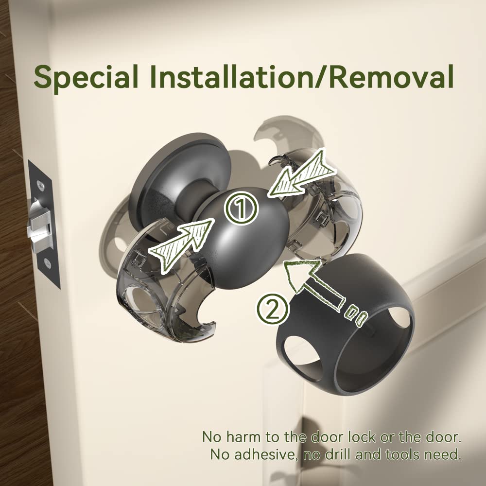 EUDEMON white door knob cover model demonstrates stylish home fit.
