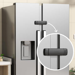 EUDEMON fridge lock closeup showing a secure latch for childproofing your kitchen
