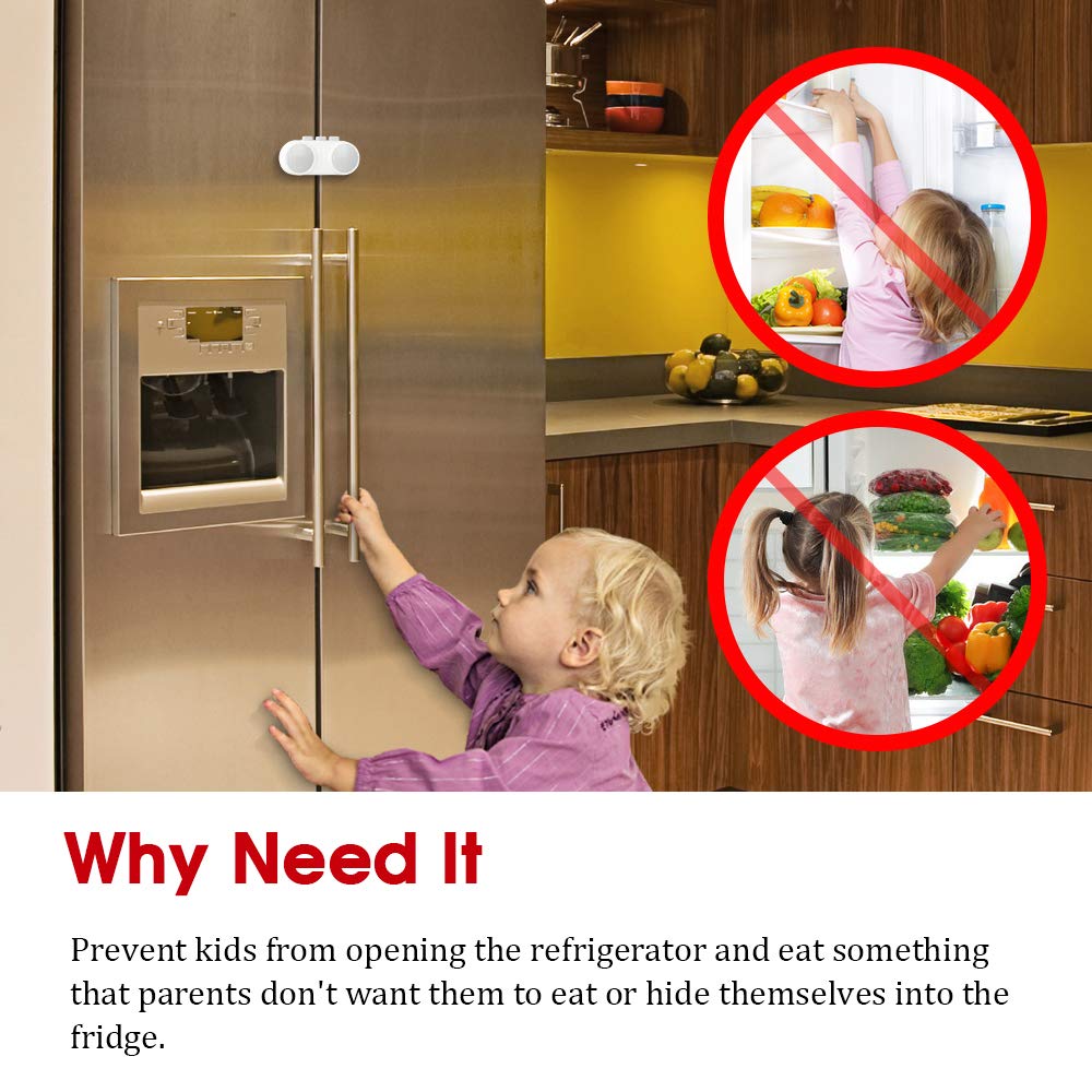 EUDEMON fridge lock disengagement method designed for one-handed use.