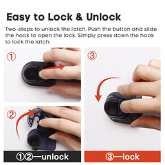 EUDEMON rotatable belt design keeps belt hanging when opened.