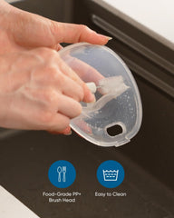 Eufy breast pump accessory brush with soft bristles for gentle cleaning of small parts.