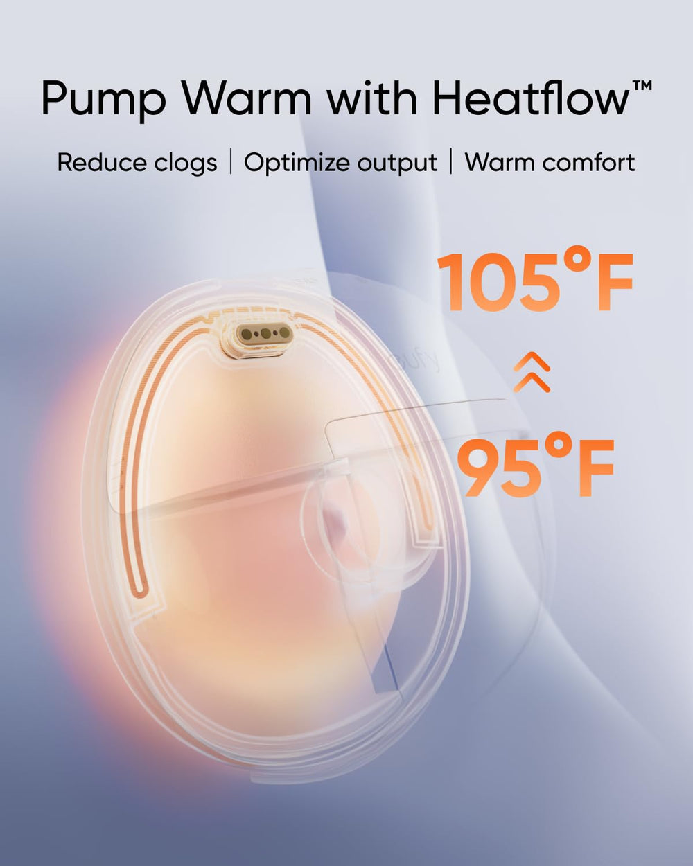 eufy ergonomic-fit flange offers comfortable, low-strain pumping sessions.