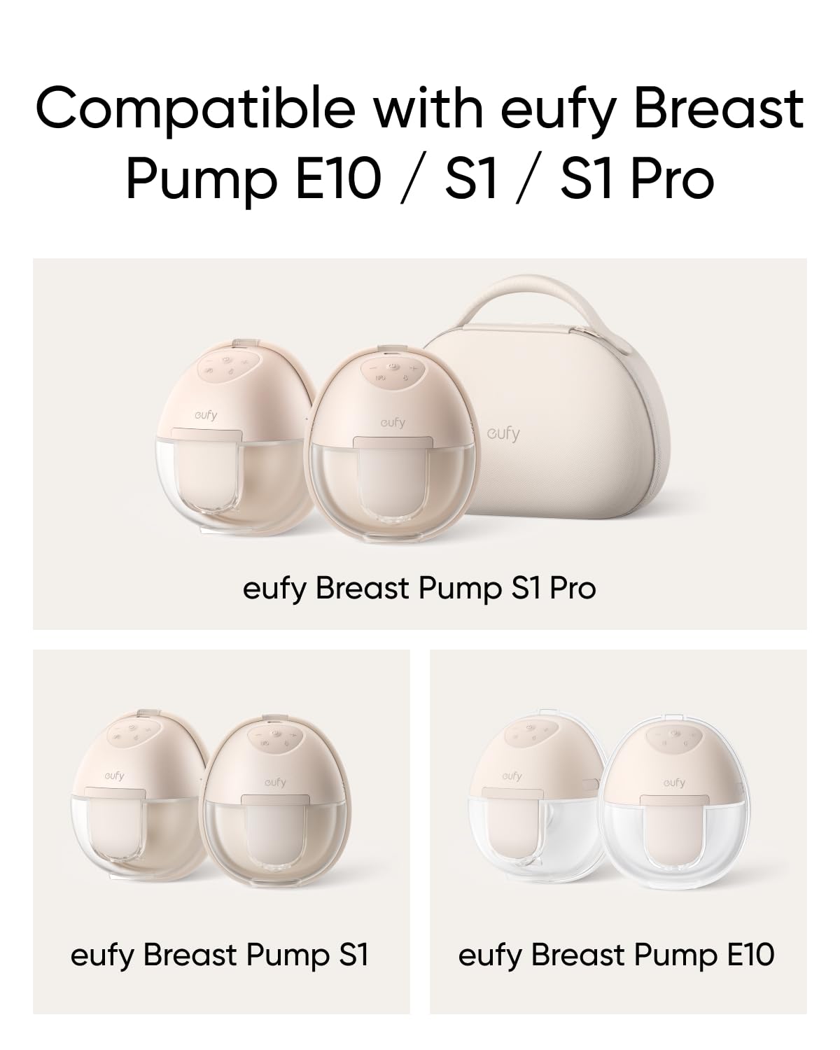 eufy Original 15mm sizing inserts soft silicone material supports gentle seal on the go