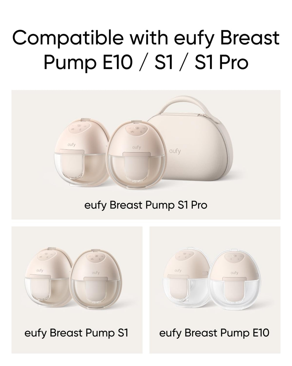 eufy Original 15mm sizing inserts soft silicone material supports gentle seal on the go