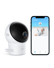 eufy Security Baby Monitor 2K with wide pan and tilt for full room coverage