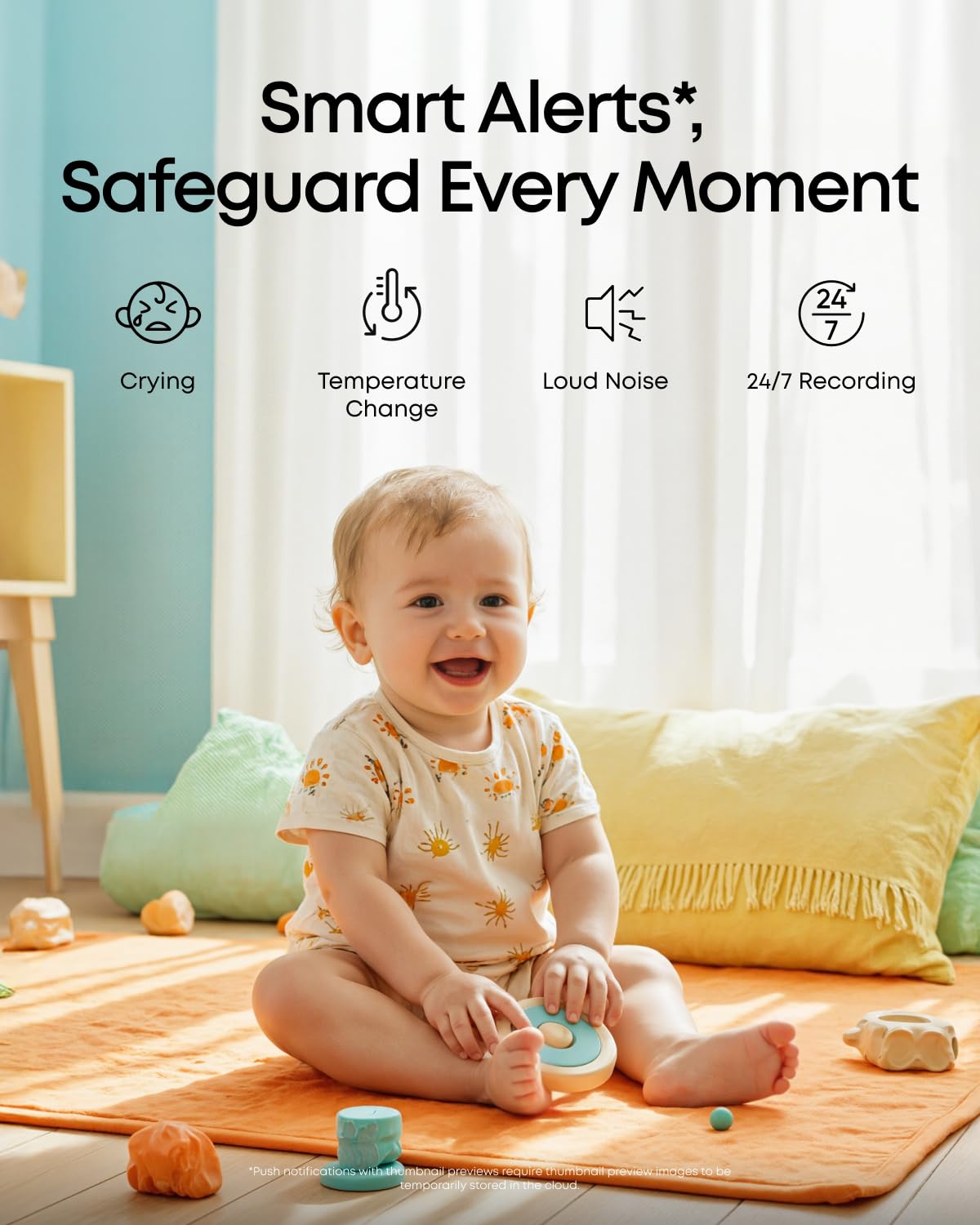 eufy Security Baby Monitor C10 smart detection alerts for cries and noises