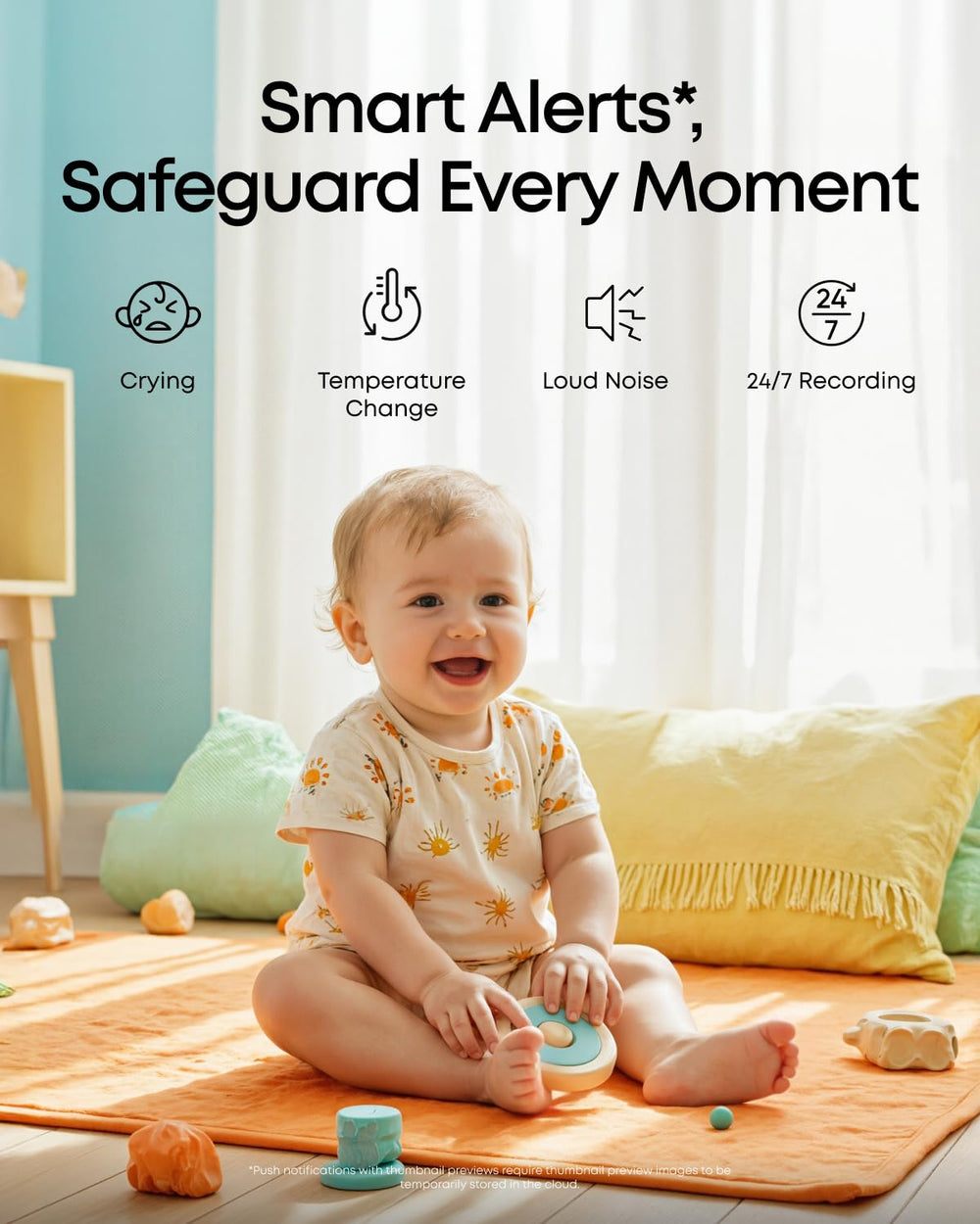eufy Security Baby Monitor C10 smart detection alerts for cries and noises