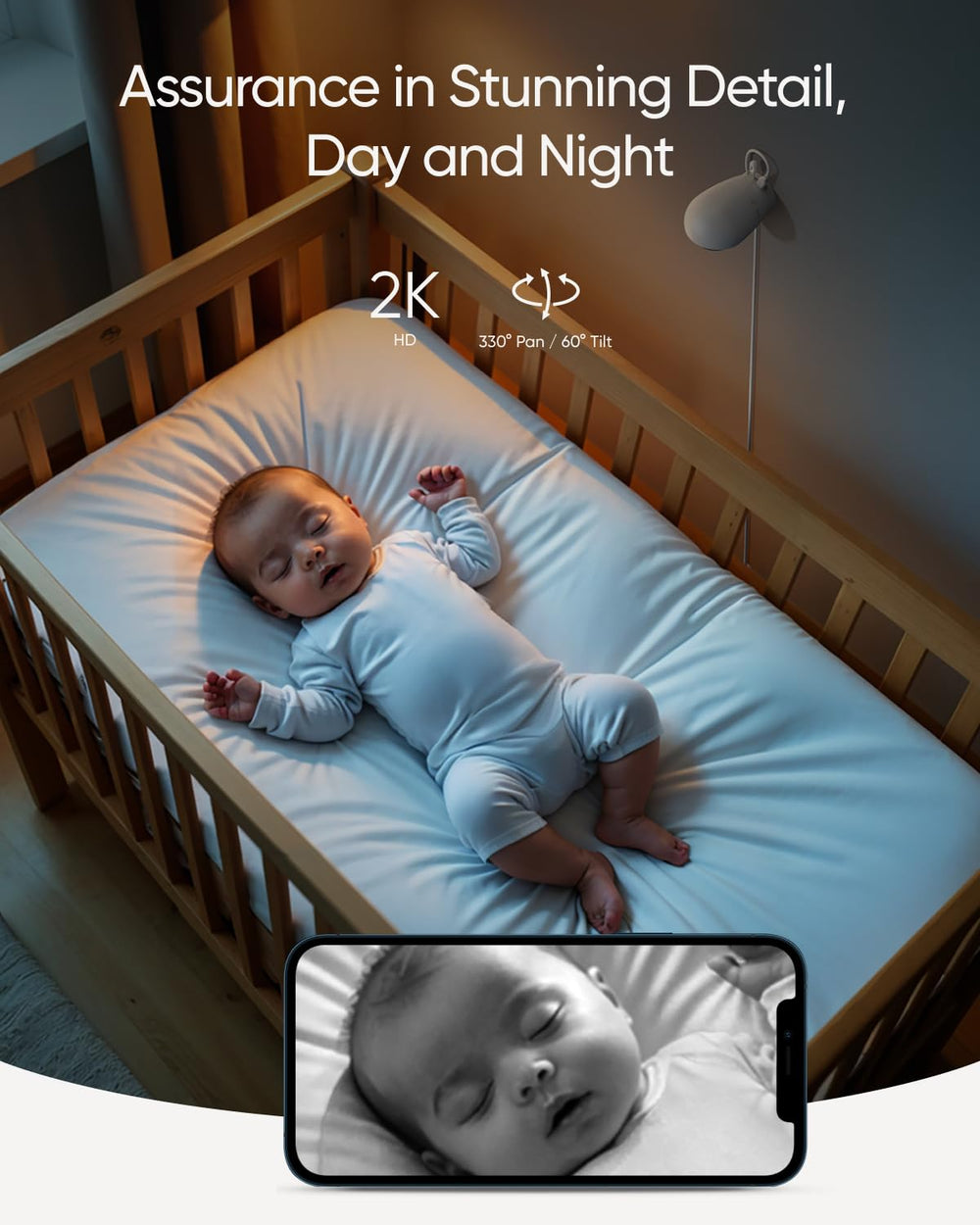 eufy Security E20 Add-On night vision shows baby in dark