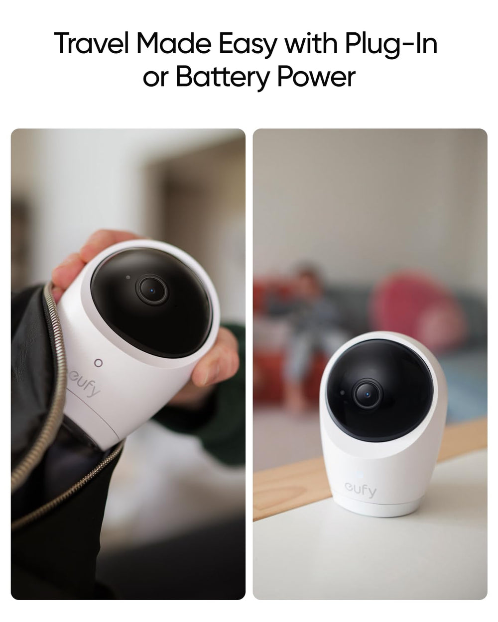 eufy Security Baby Monitor E20 pan tilt and zoom for wide and close views