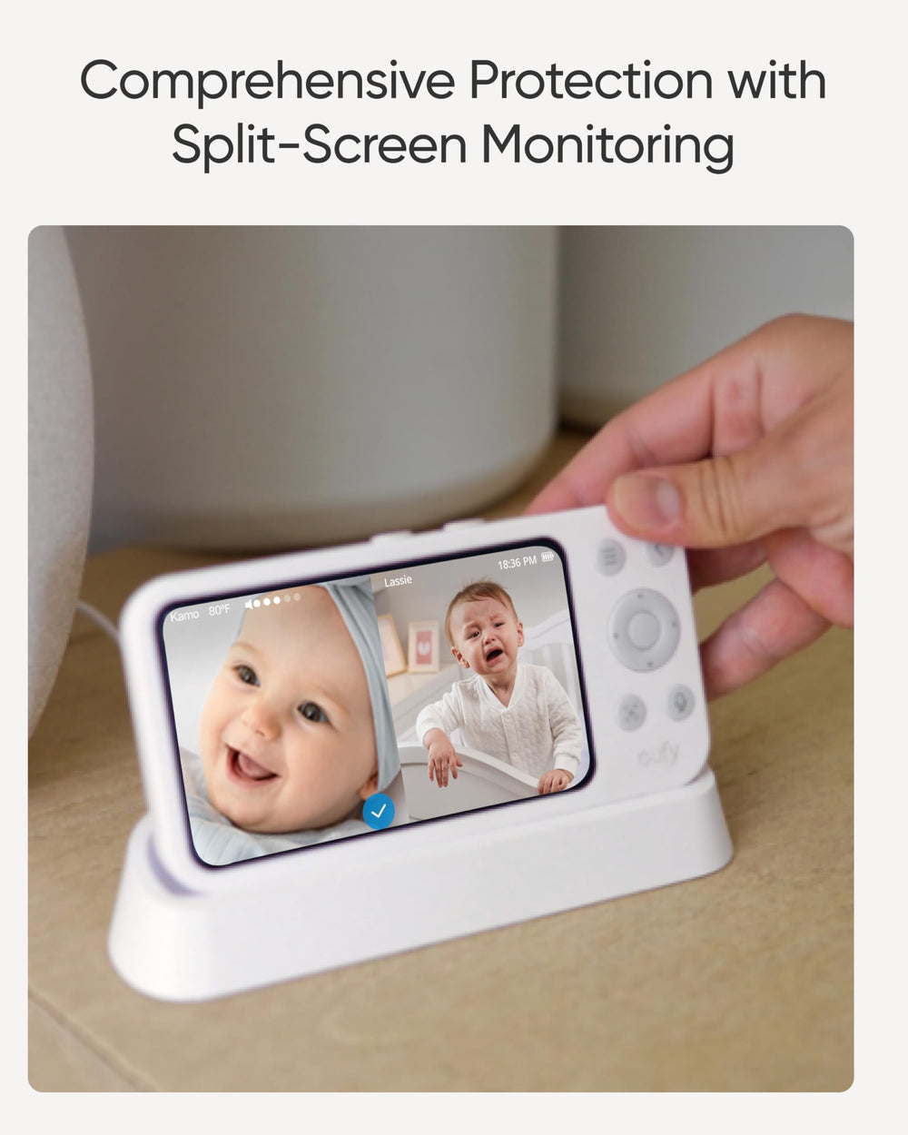 eufy Security E21 330° pan for tracking movement across the nursery