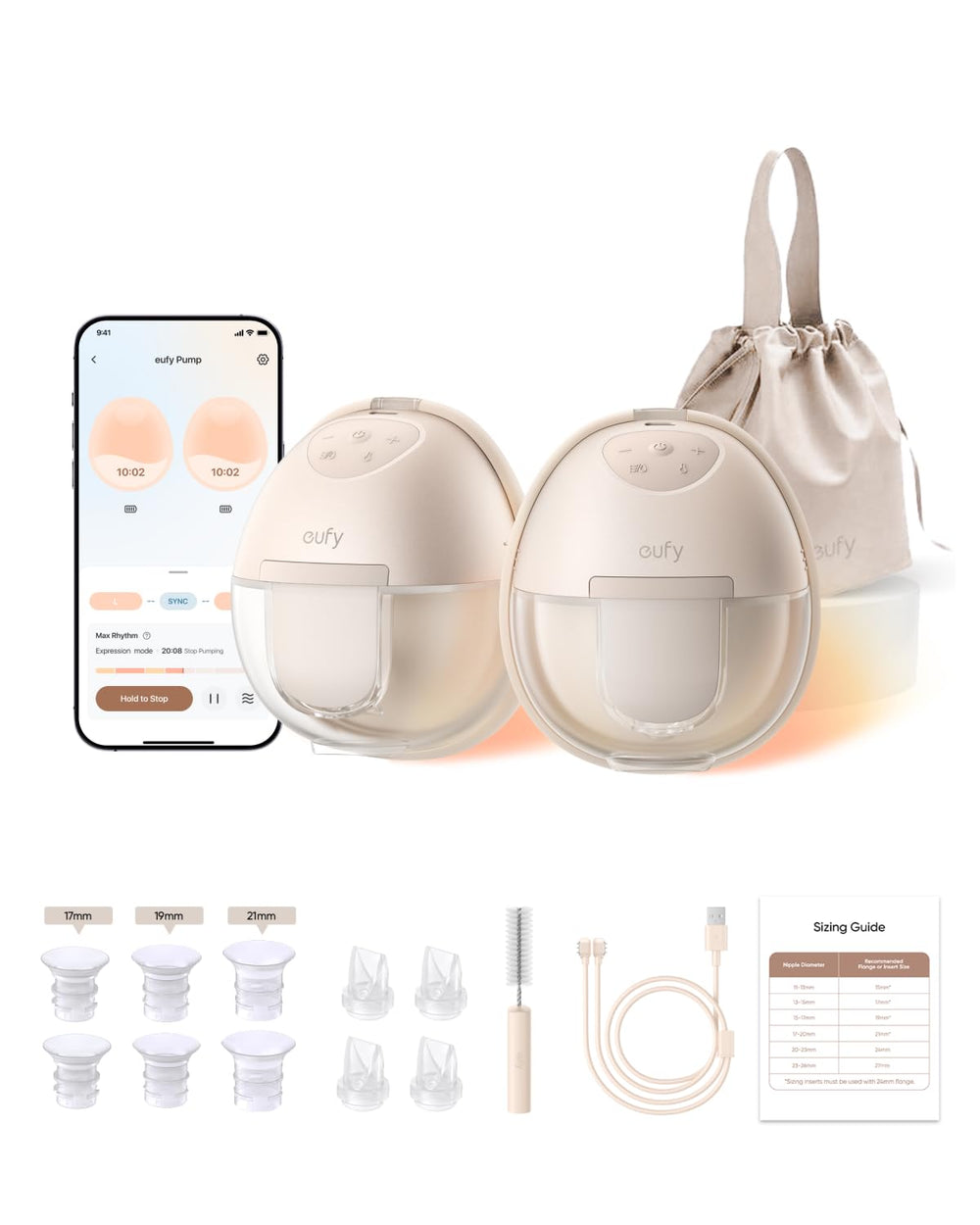 eufy Security S1 heated breast pump worn as wearable heat for comfortable pumping