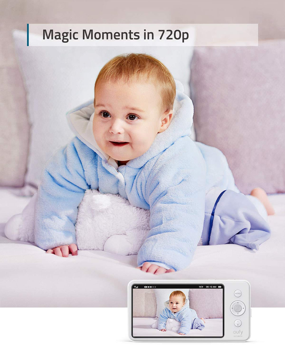 eufy SpaceView Pro two-way audio lets you soothe your baby with ease.