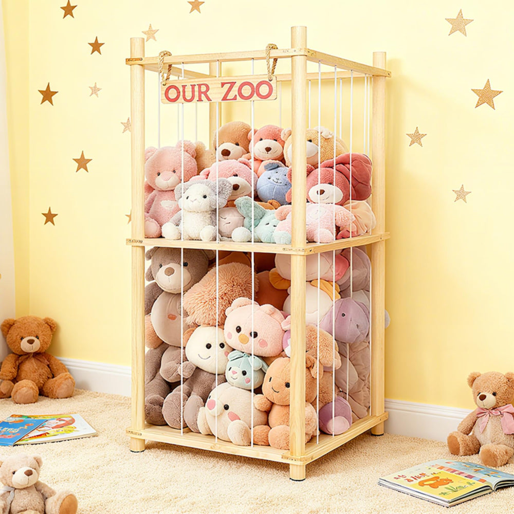 EULXSUD nursery decor doubles as a playful storage solution for plush friends.