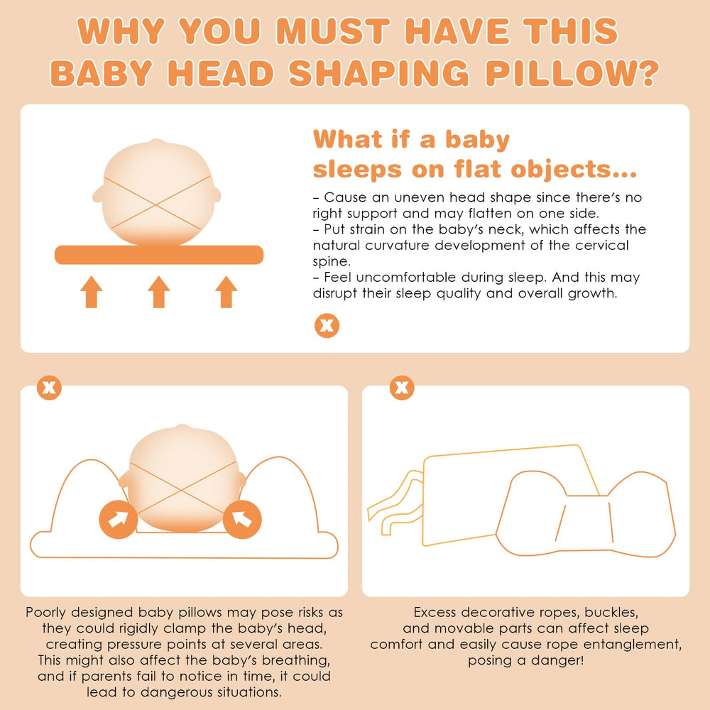 Eureka Baby memory foam pillow in use showing correct head contour