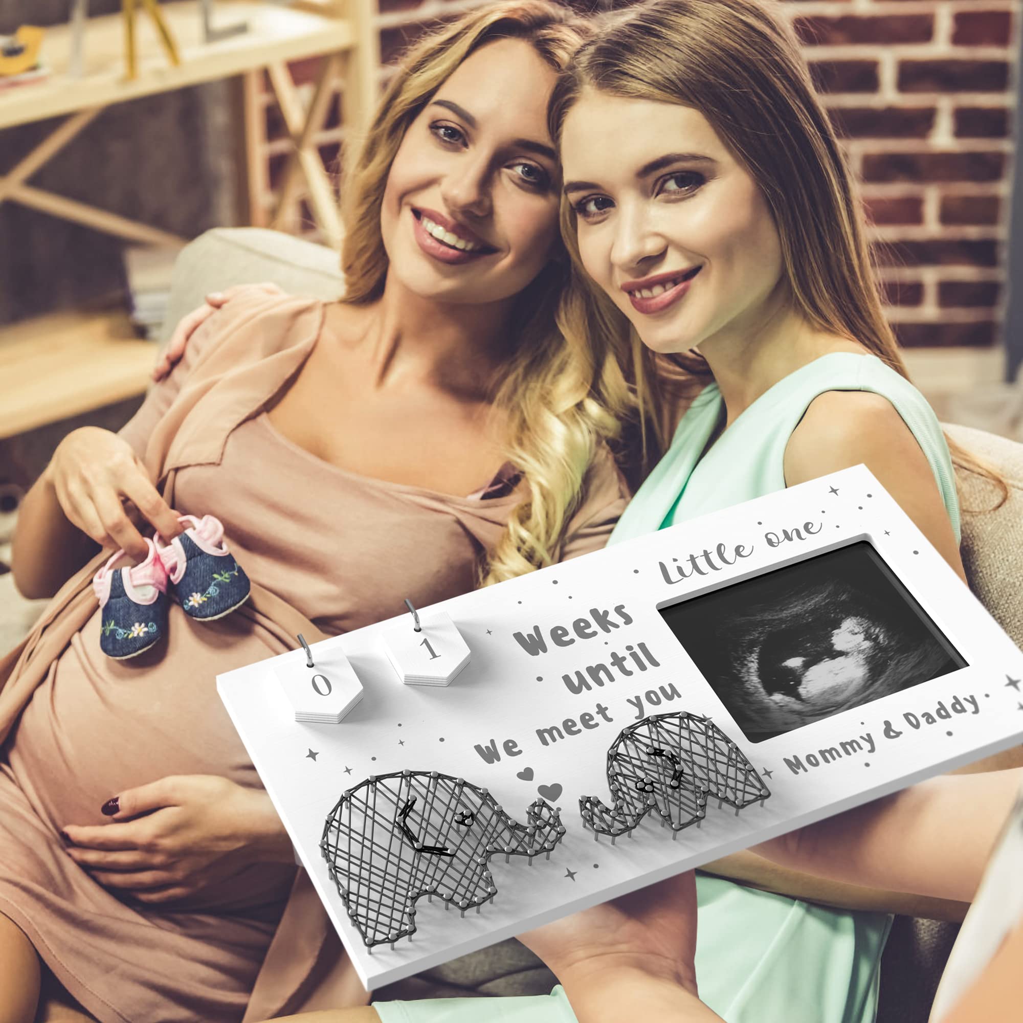 EURSET mother and baby elephants string-art design adds rustic whimsy to photos