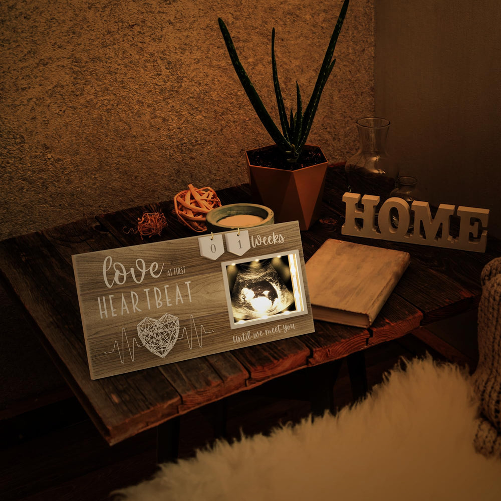 EURSET premium MDF wood frame with glass cover preserves ultrasound memories.