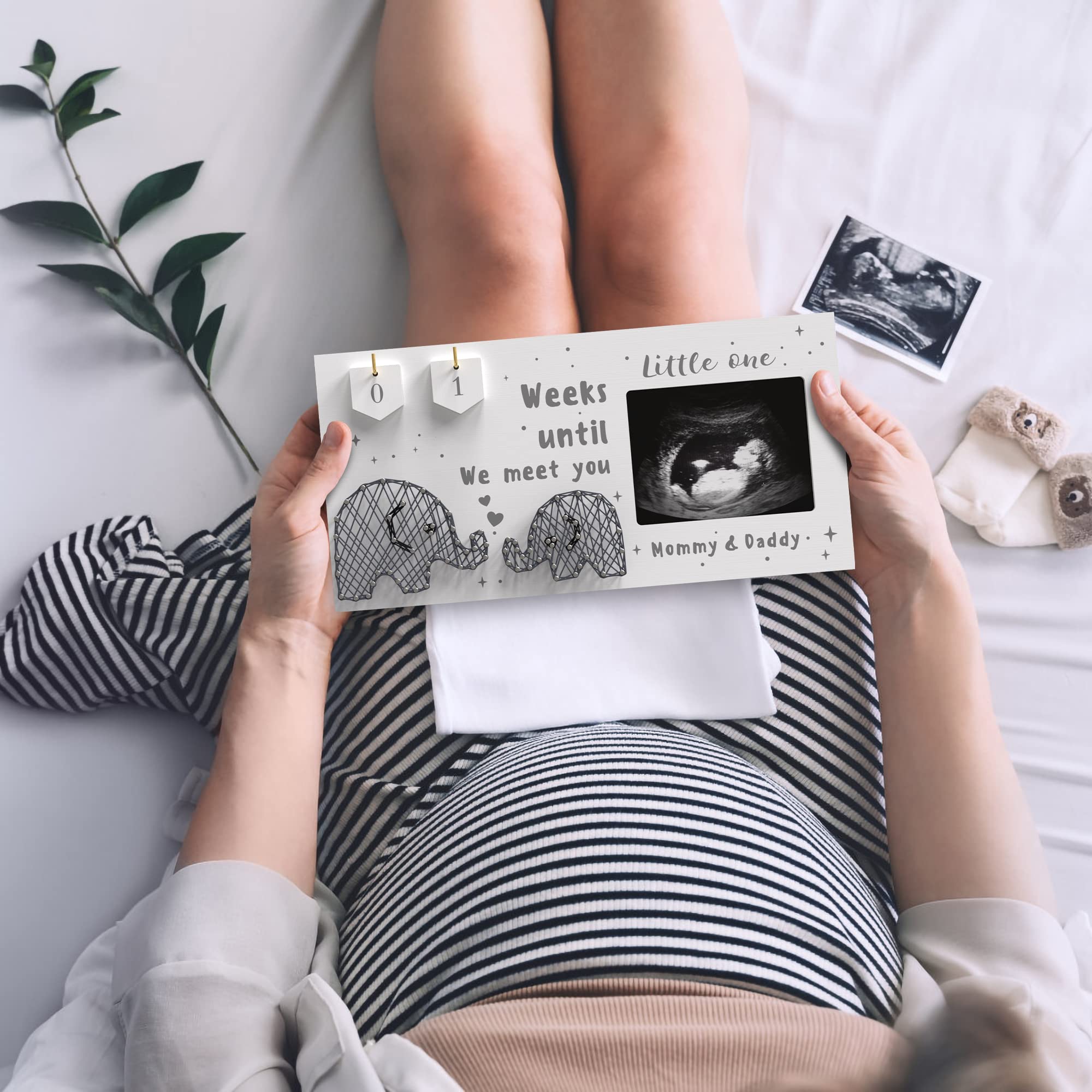 EURSET ultrasound photo frame 4x3 with MDF and glass protects memories beautifully
