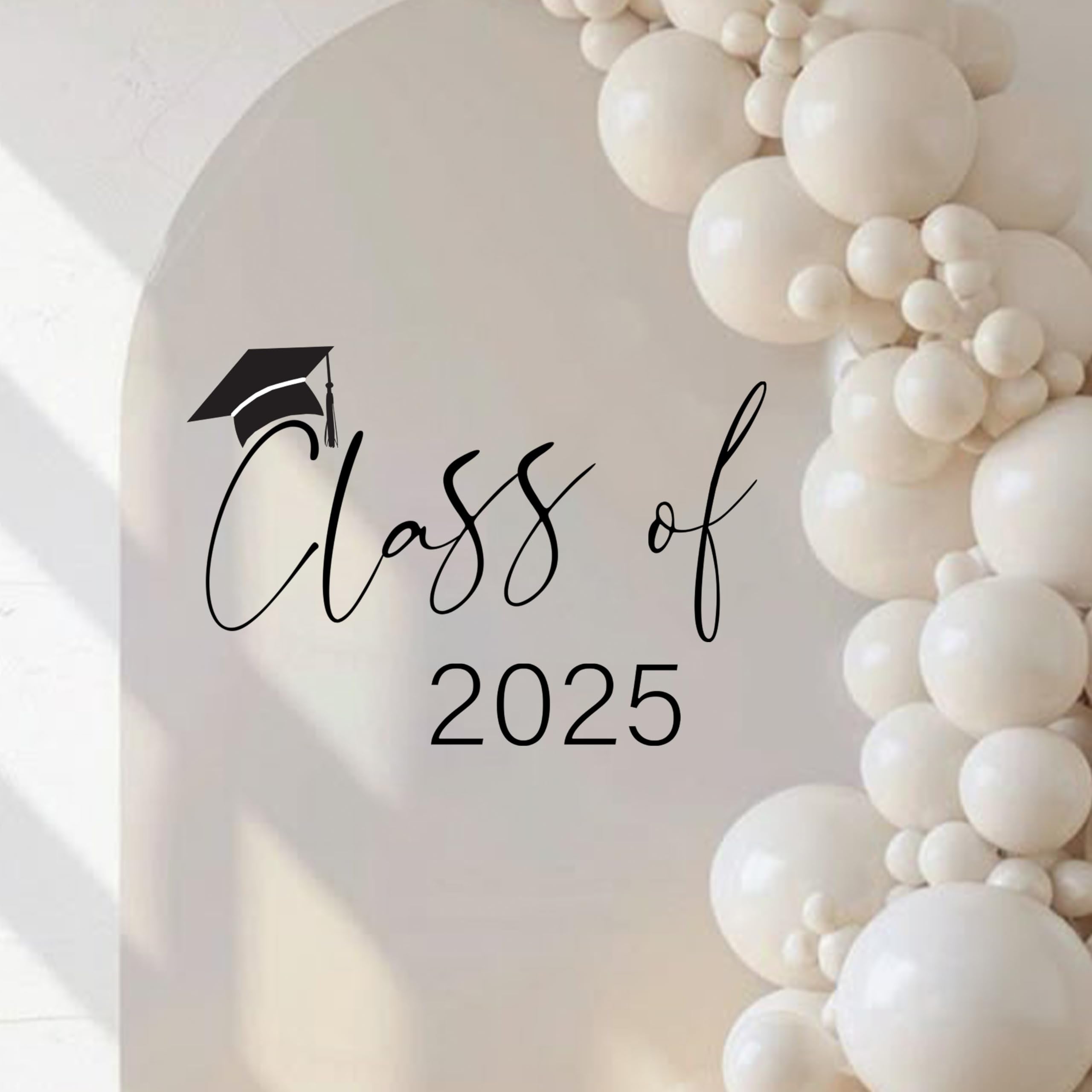 Eurteka Class of 2025 decal sign for balloon arches enhances party ambiance