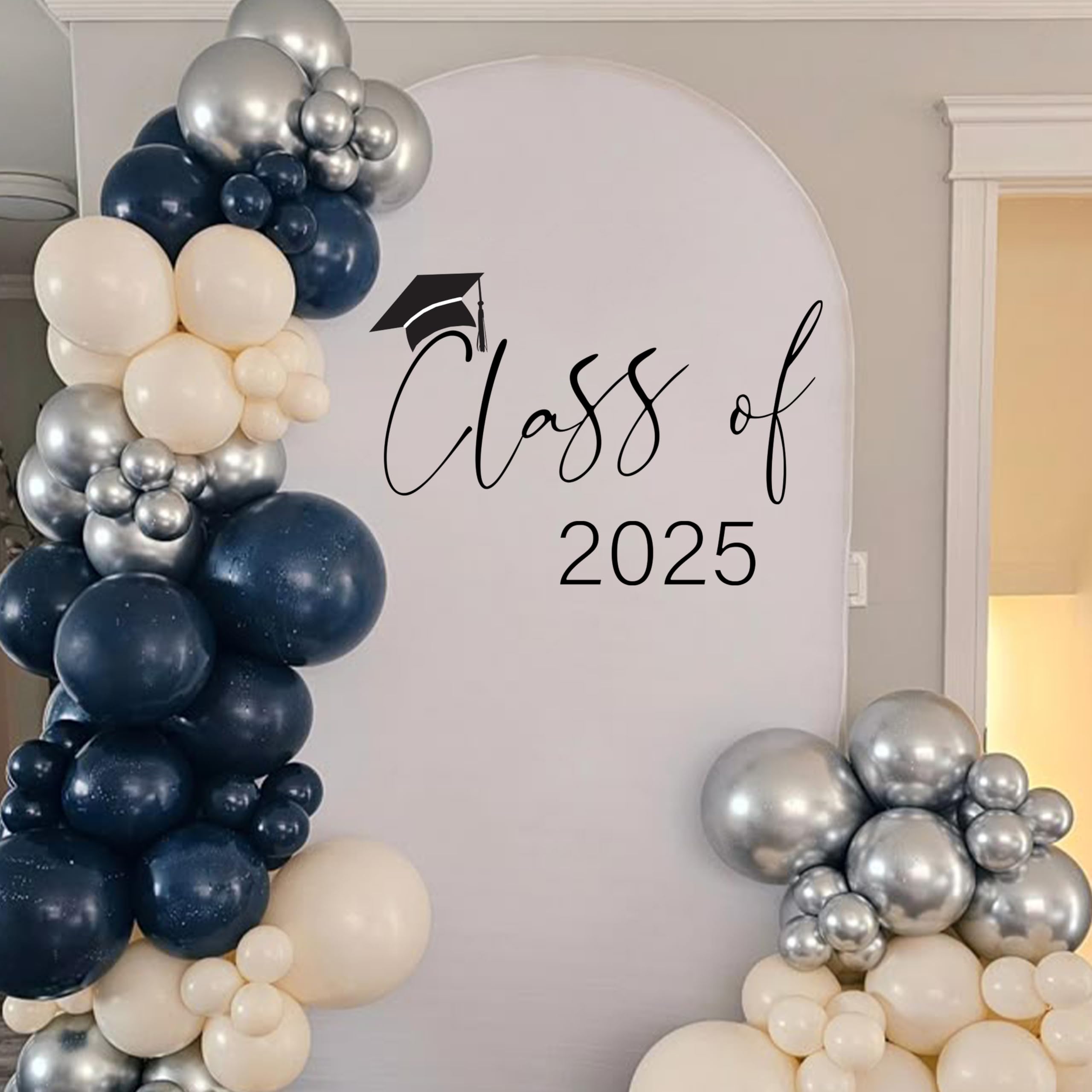 Eurteka Class of 2025 graduation cap decal creates elegant backdrops
