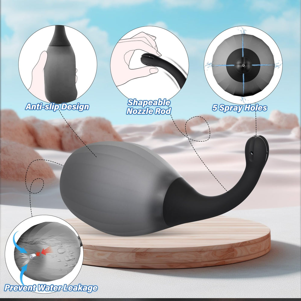 Euwvdy enema kit with anti-backflow valves for hygienic use.