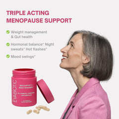 EVABIOTIC Complete Menopause ACV bottle supports digestion and appetite management.
