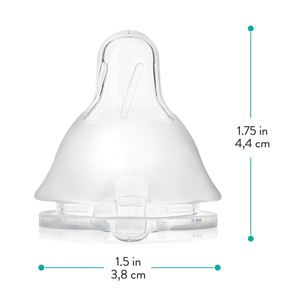 Evenflo Balance Plus 100% soft silicone nipple, BPA-free and phthalate-free