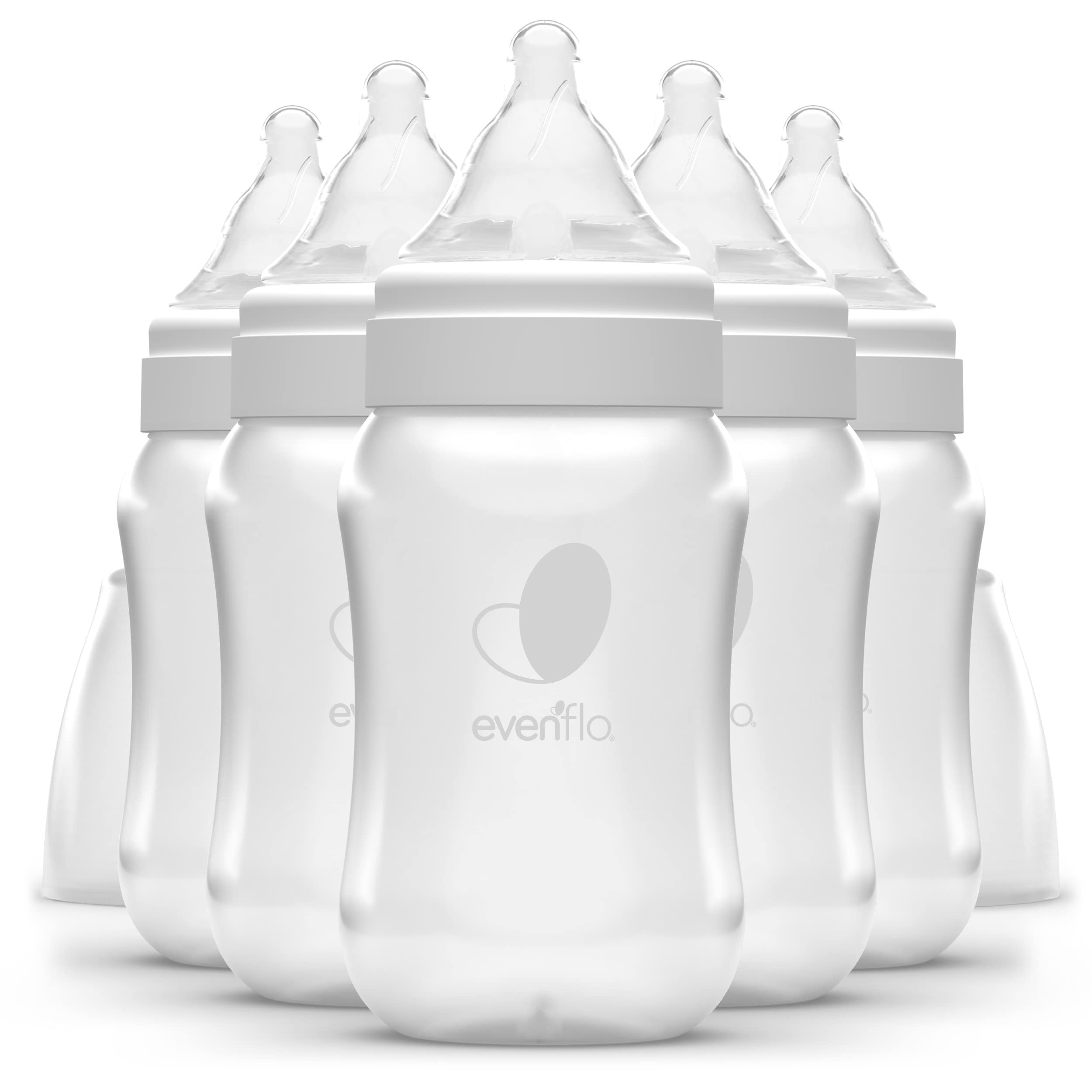 Evenflo Balance Plus Wide Neck bottle with latch-friendly nipple for comfortable feeding.