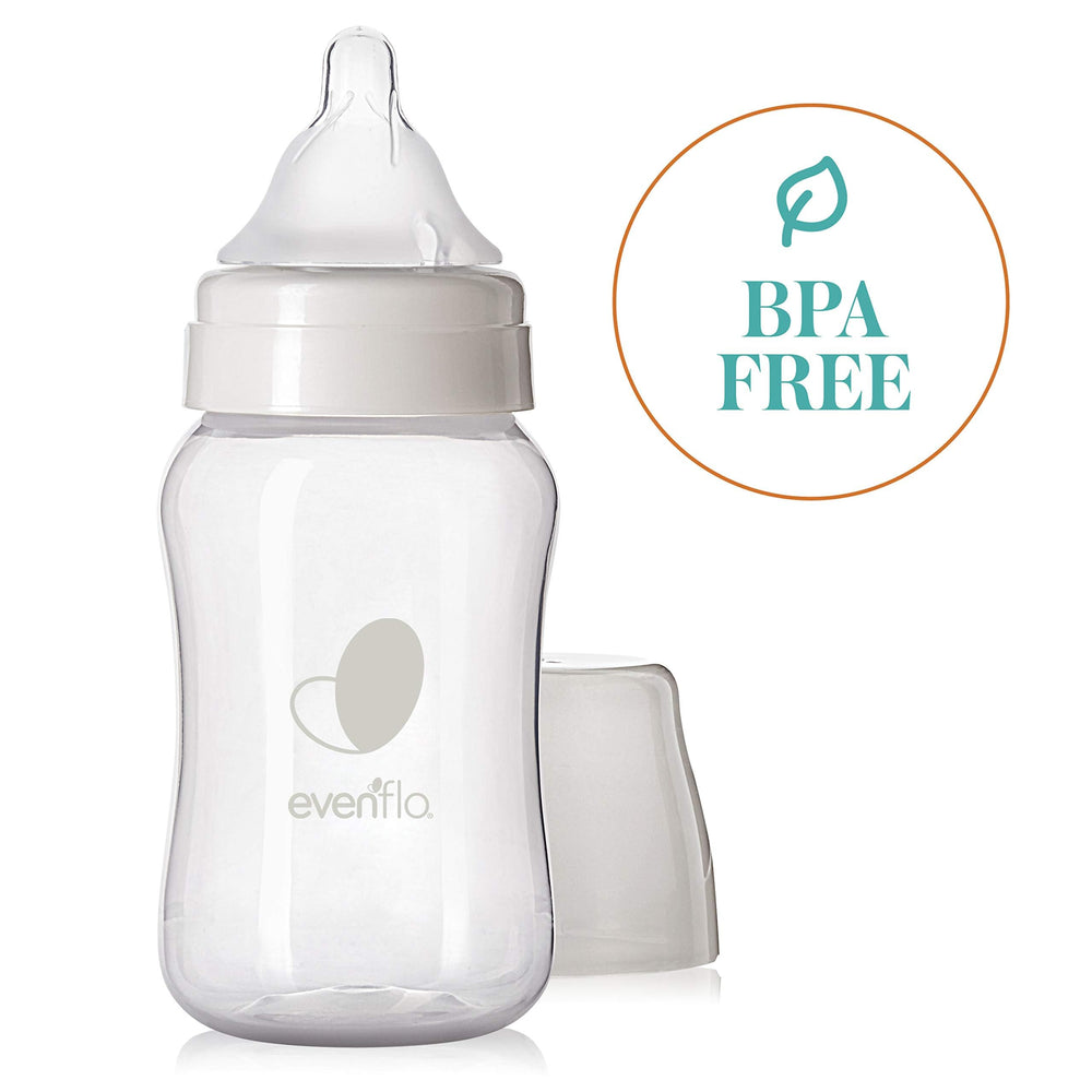 Evenflo Balance Plus bottle with measurement markings for accurate liquid levels.
