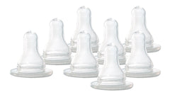 Evenflo Classic Fast Flow silicone nipples for baby bottles promote smooth feeding flow.