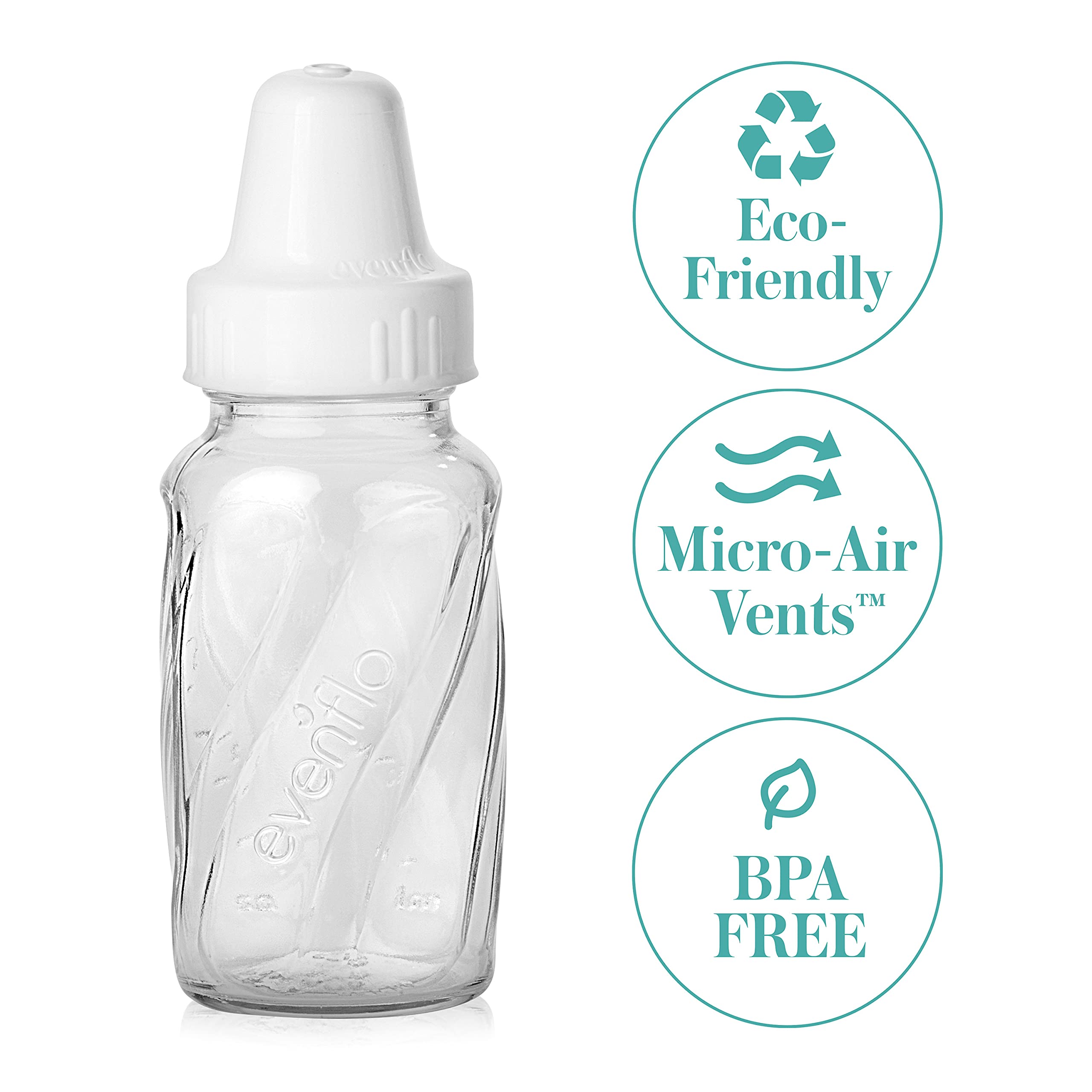 Evenflo nipple and bottle set enhancing latch transition for baby.