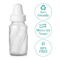 Evenflo nipple and bottle set enhancing latch transition for baby.