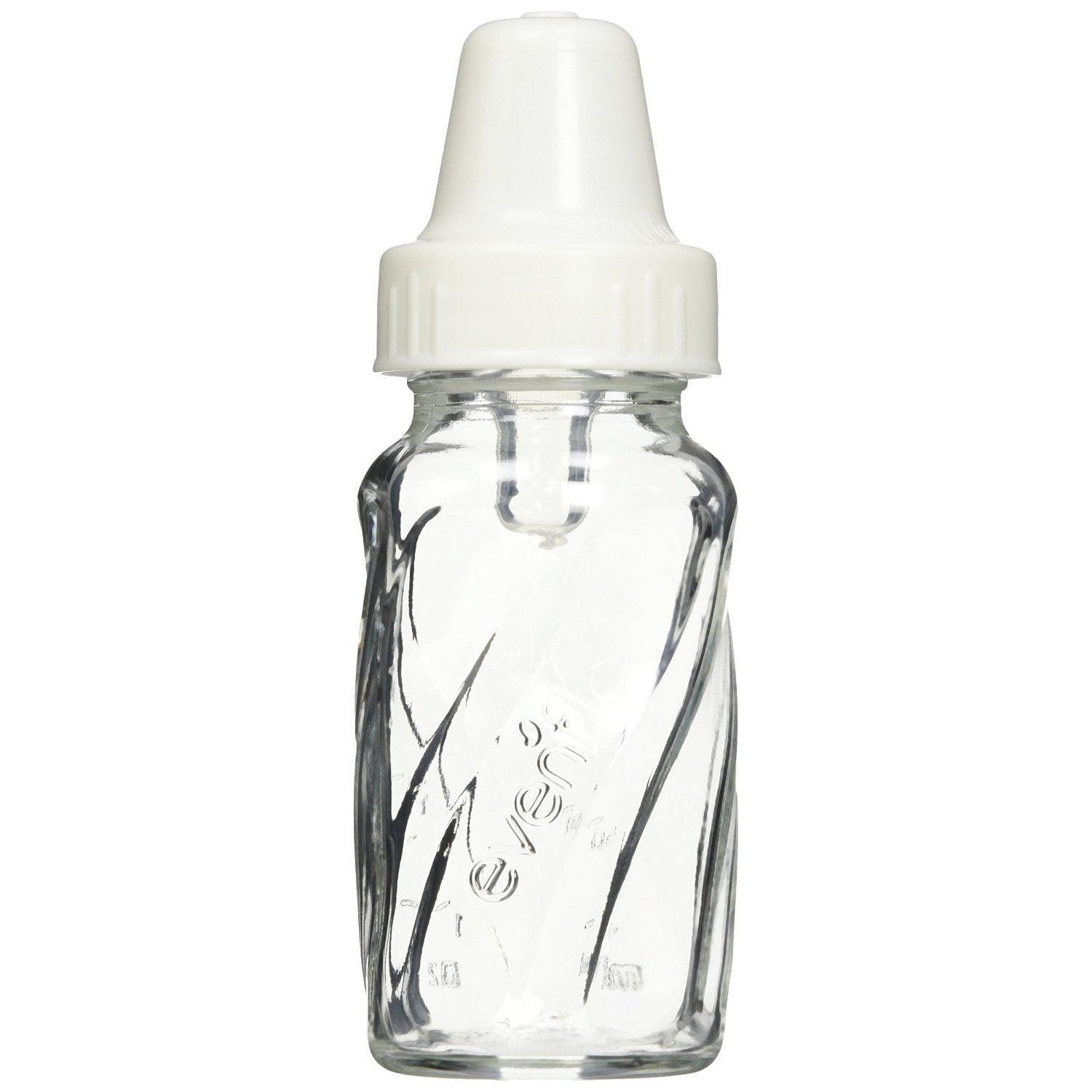 Evenflo Classic Twist Glass bottle with micro vent nipple for smooth feeding and reduced gas.