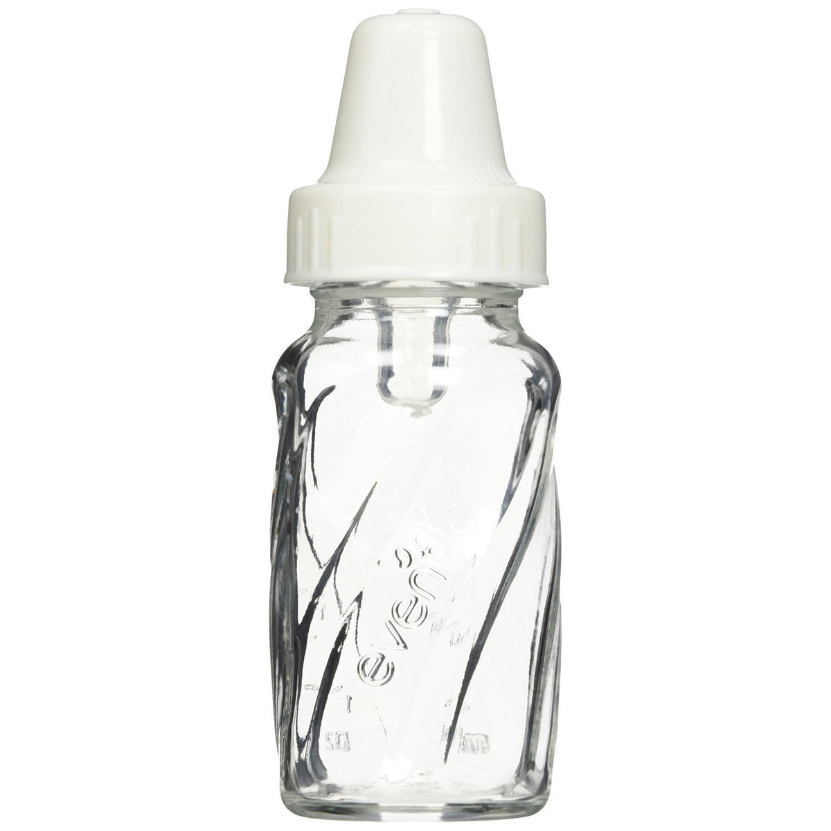Evenflo Classic Twist Glass bottle with micro vent nipple for smooth feeding and reduced gas.